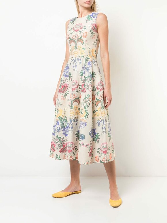 Carolina Herrera - Malt & Multicolor Paisley Cotton & Silk Dress