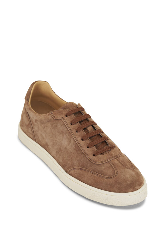 Brunello Cucinelli Brown Suede Low Top Sneaker