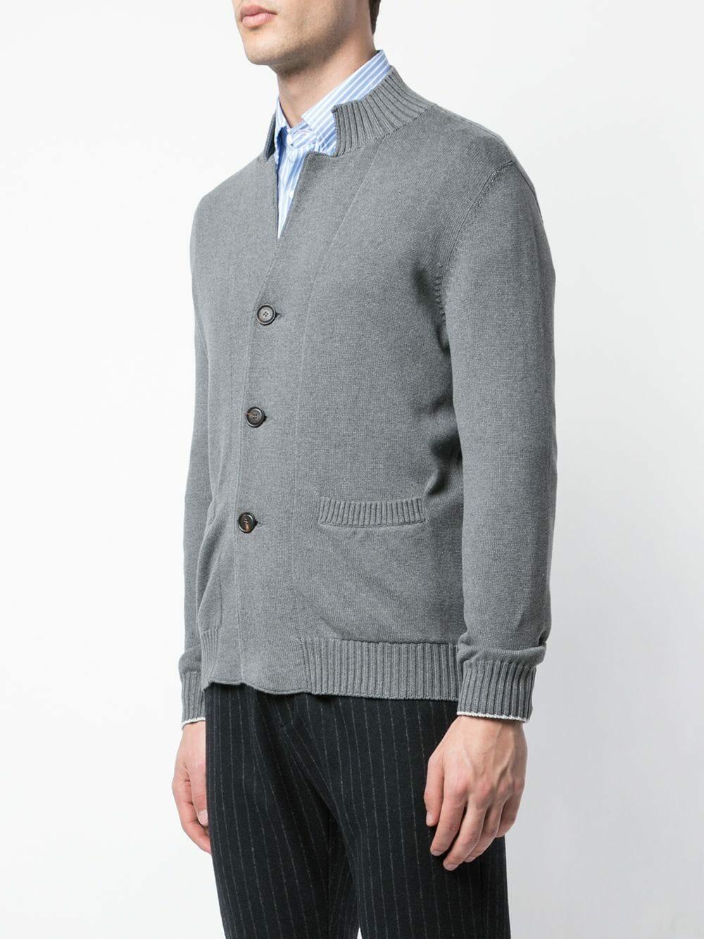 Brunello Cucinelli - Gray Cotton Button Down Cardigan
