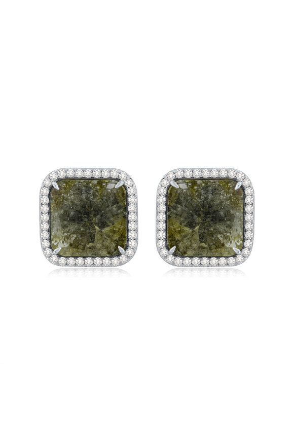 Sutra - Rough Square Cut Diamond Studs