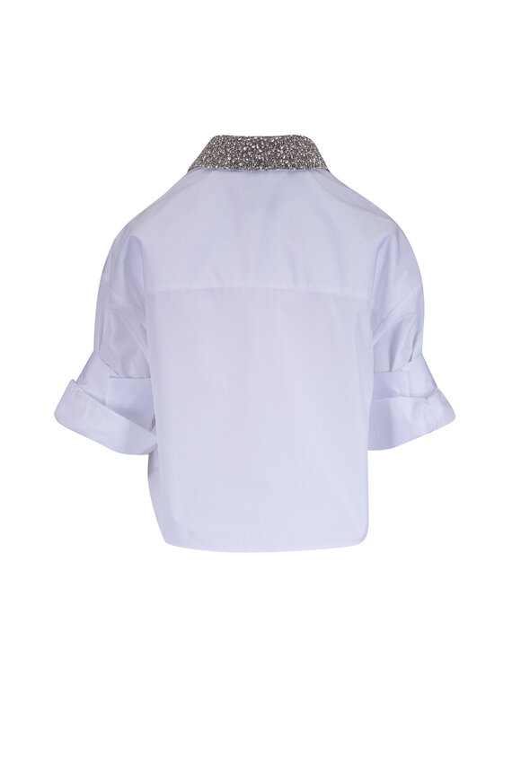 TWP Next Ex White Crystal Collar Button Up Blouse - view 3