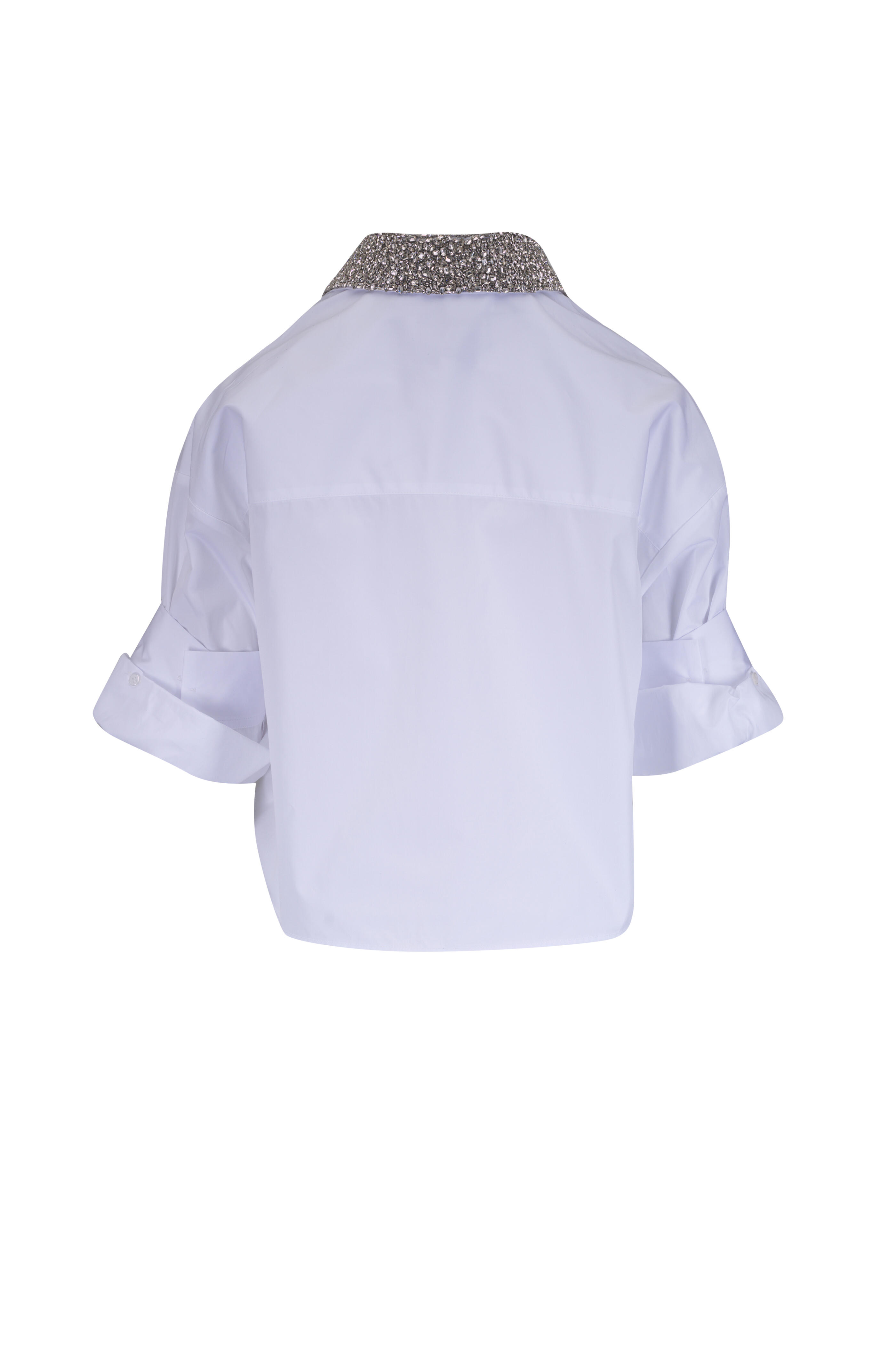 TWP - Next Ex White Crystal Collar Button Up Blouse