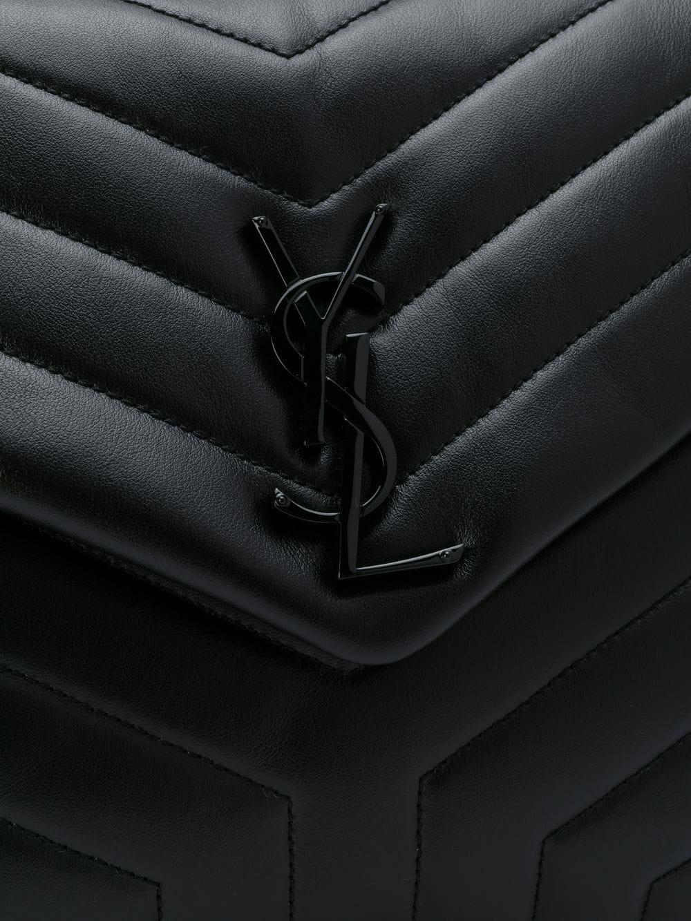 YSL Yves Saint Laurent Loulou Black Hardware Medium Quilted Leather  Shoulder Bag