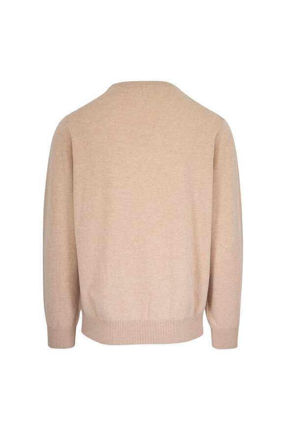 Canali Tan Wool & Cashmere Crewneck Sweater - view 2