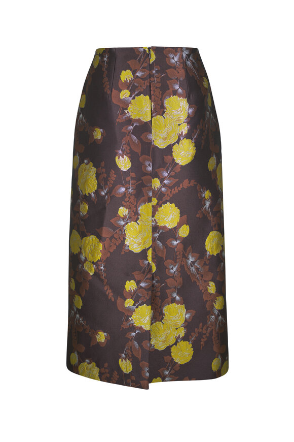 La DoubleJ Jacquard Floral Pencil Skirt - view 3