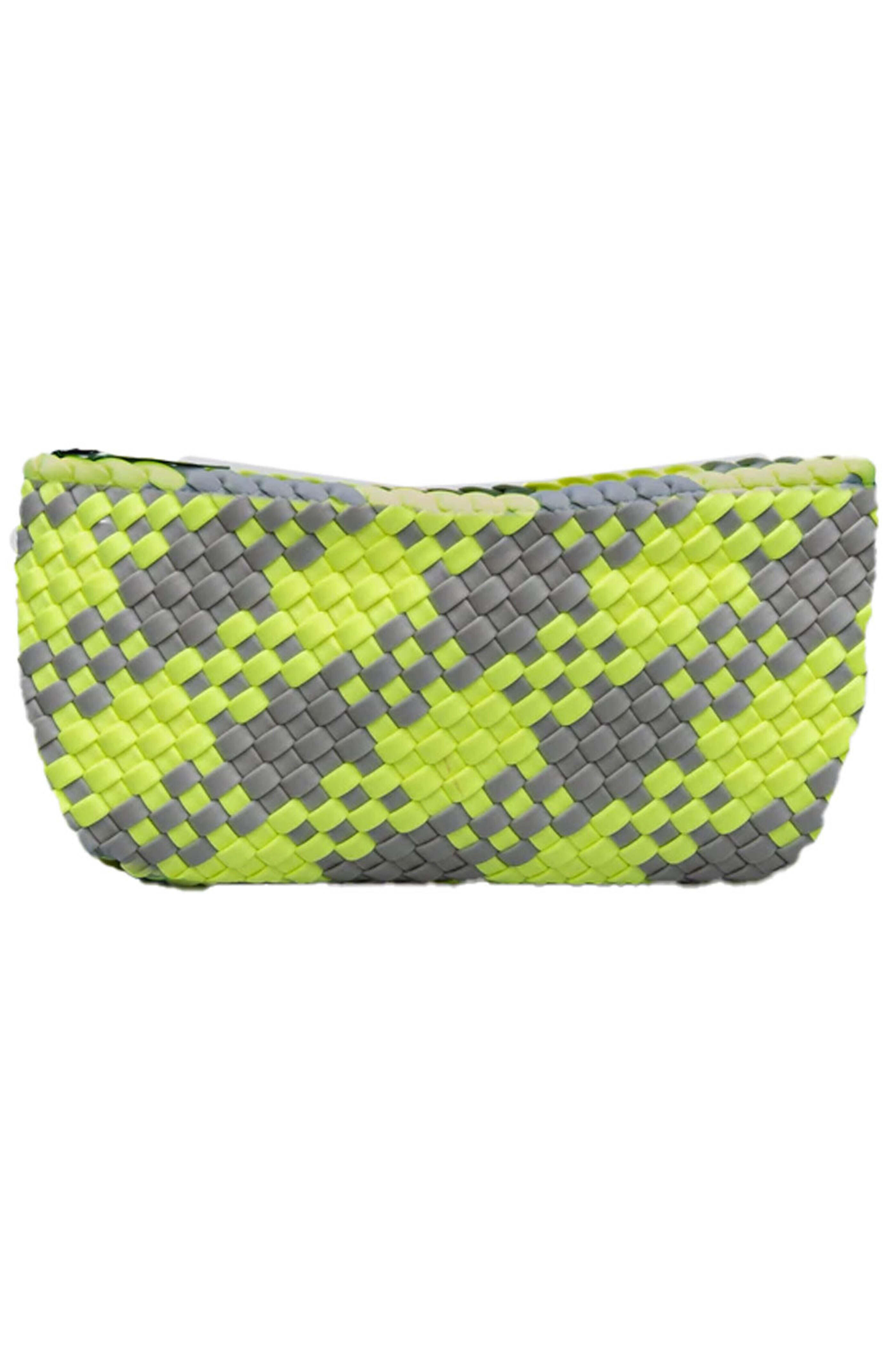 Naghedi - Portofino Plaid Cosmetic Bag in Limon