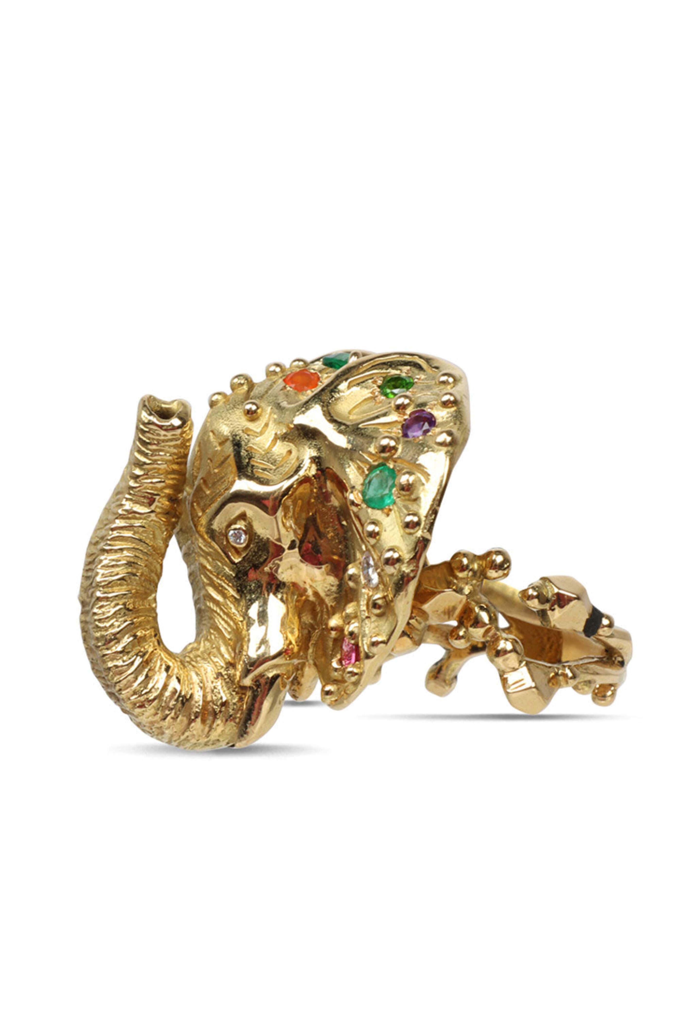 Garnazelle - Multi Stone Elephant Ring