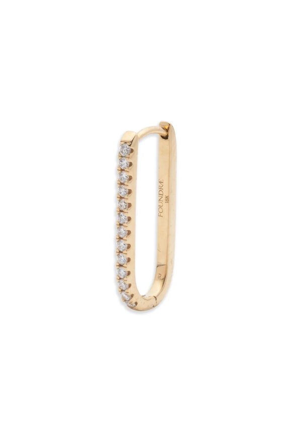 Foundrae 18k Yellow Gold Pavé Small Fob Earring - view 1