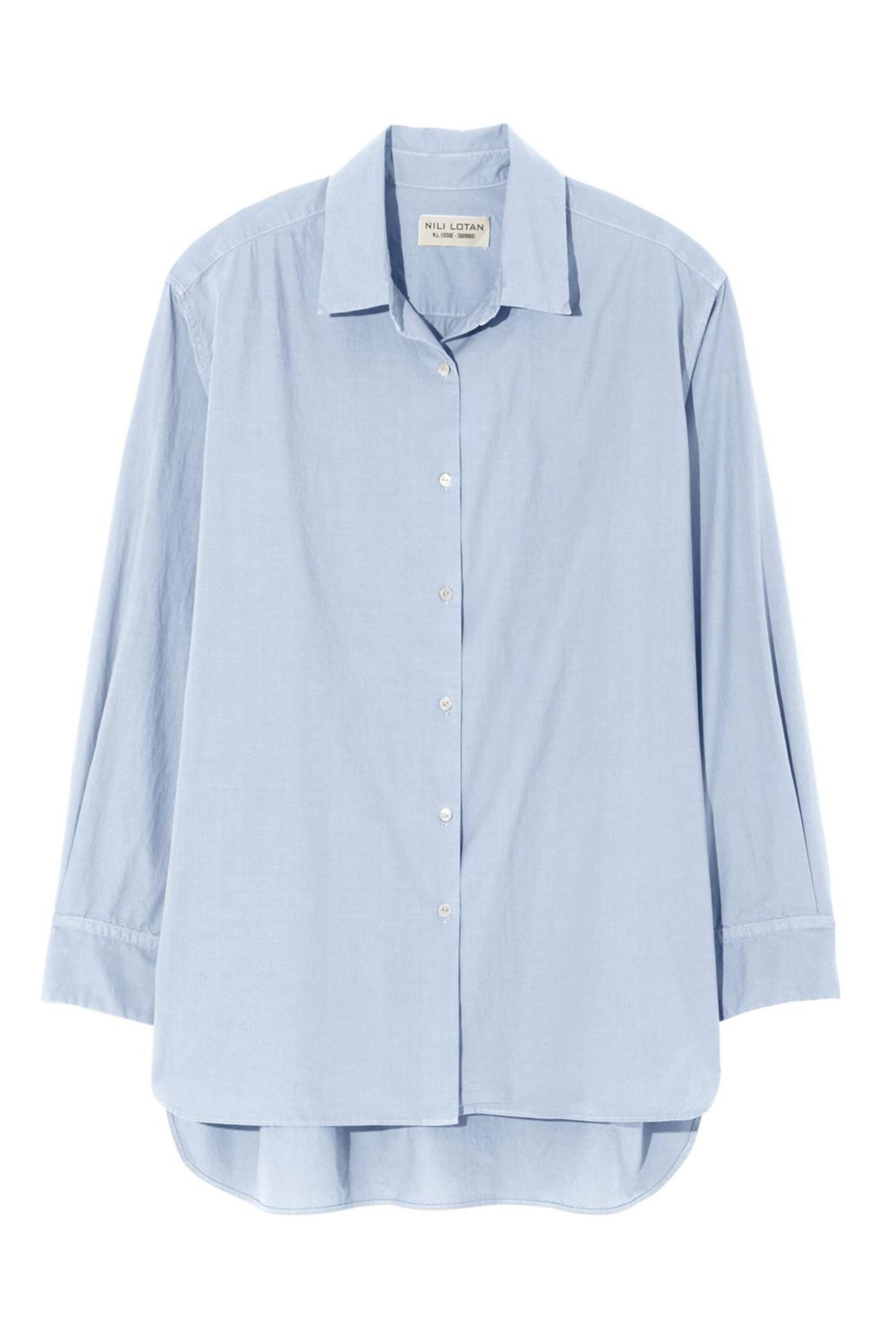 Nili Lotan - Light Slate Blue Button Up Yorke Shirt