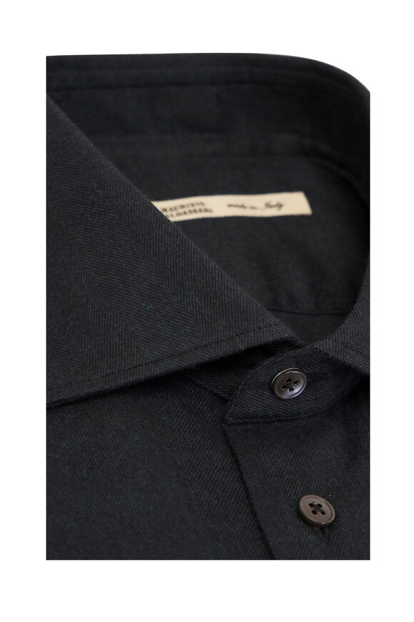 Maurizio Baldassari - Forrest Green Herringbone Sport Shirt