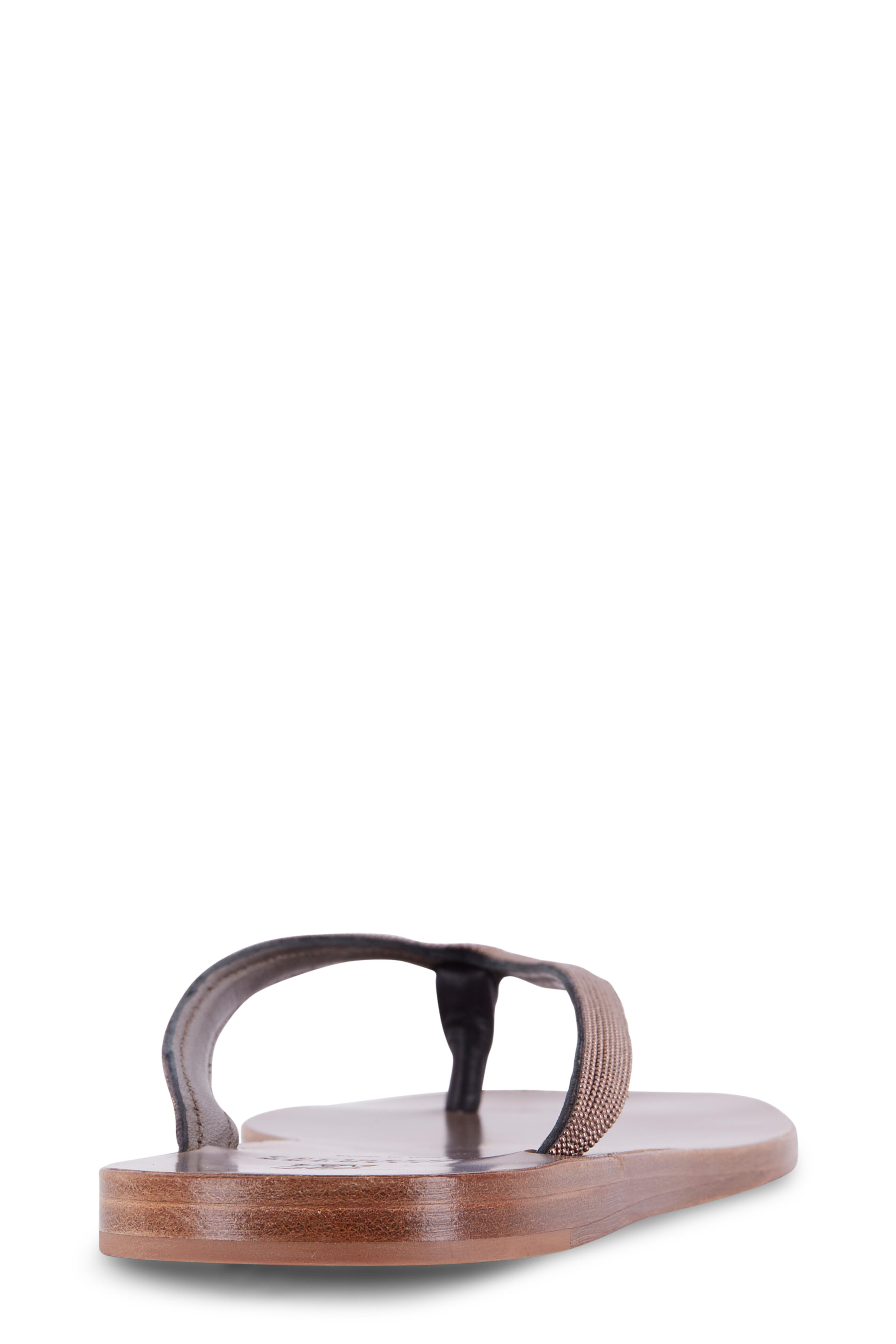 サンダル・ミュール BRUNELLO CUCINELLI LEATHER THONG SANDALS Brunello Cucinelli - Rosa Monili Leather Thong Sandal