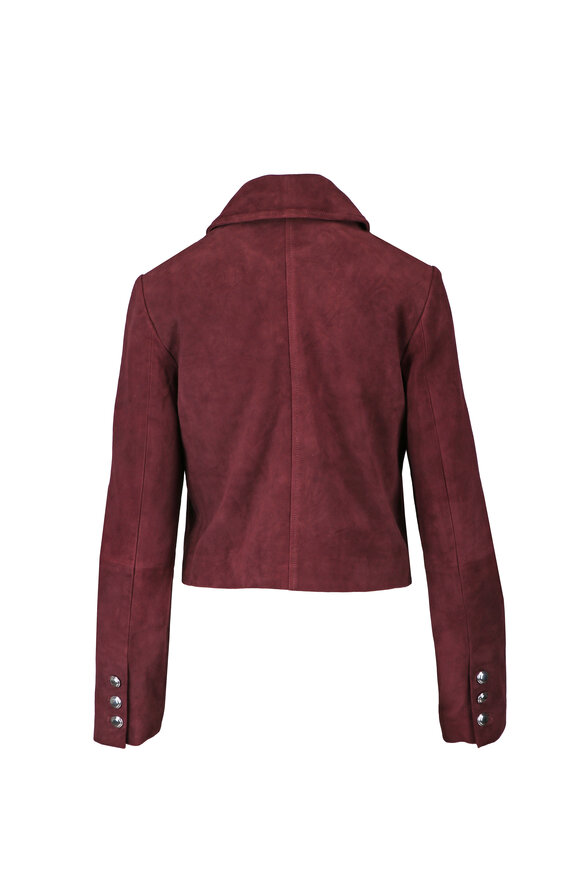 Altuzarra Astley Deep Cherry Suede Jacket - view 2