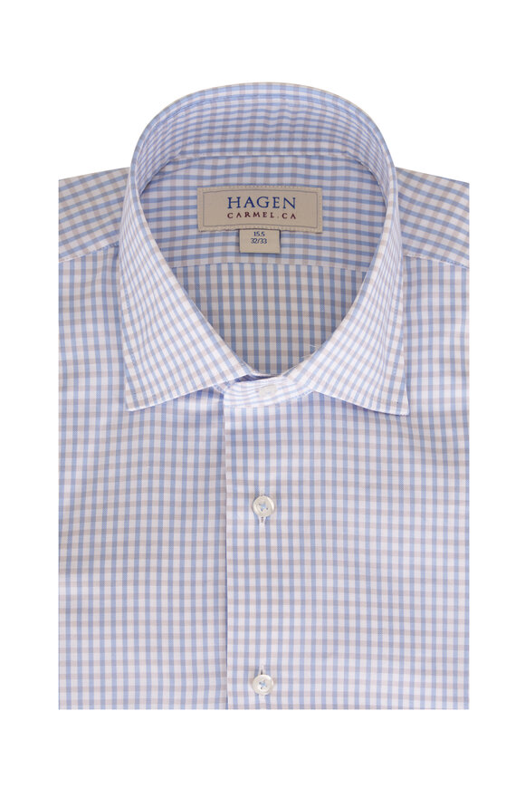 Hagen Shirts Sky Blue Soft Check Dress Shirt - view 1