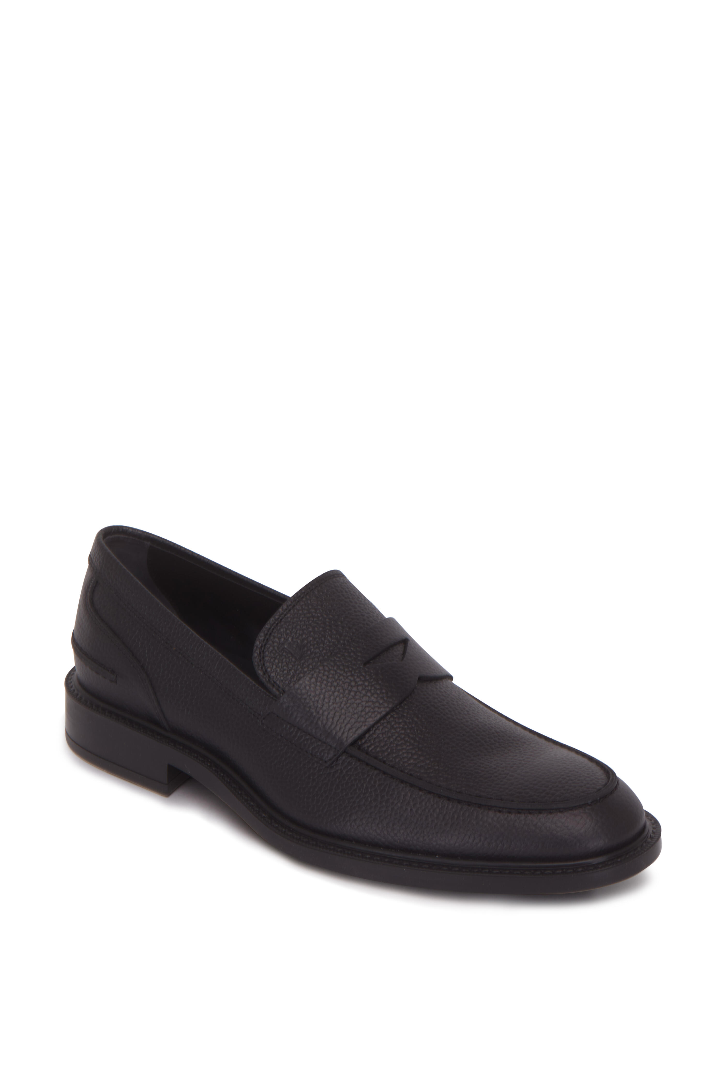 Tod\'s Black Textured Leather Loafers Tod main image 3