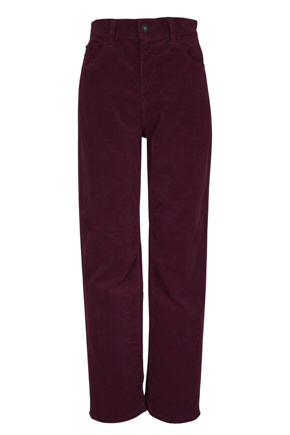 AG Brinley Maroon Corduroy Straight Leg Jean