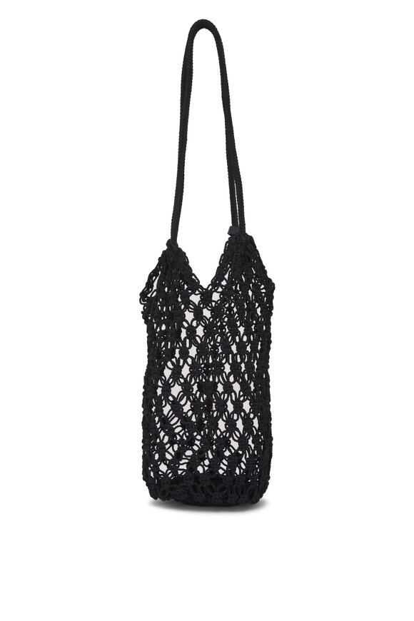 Saint Laurent Black Woven Cord Shoulder Bag - view 4