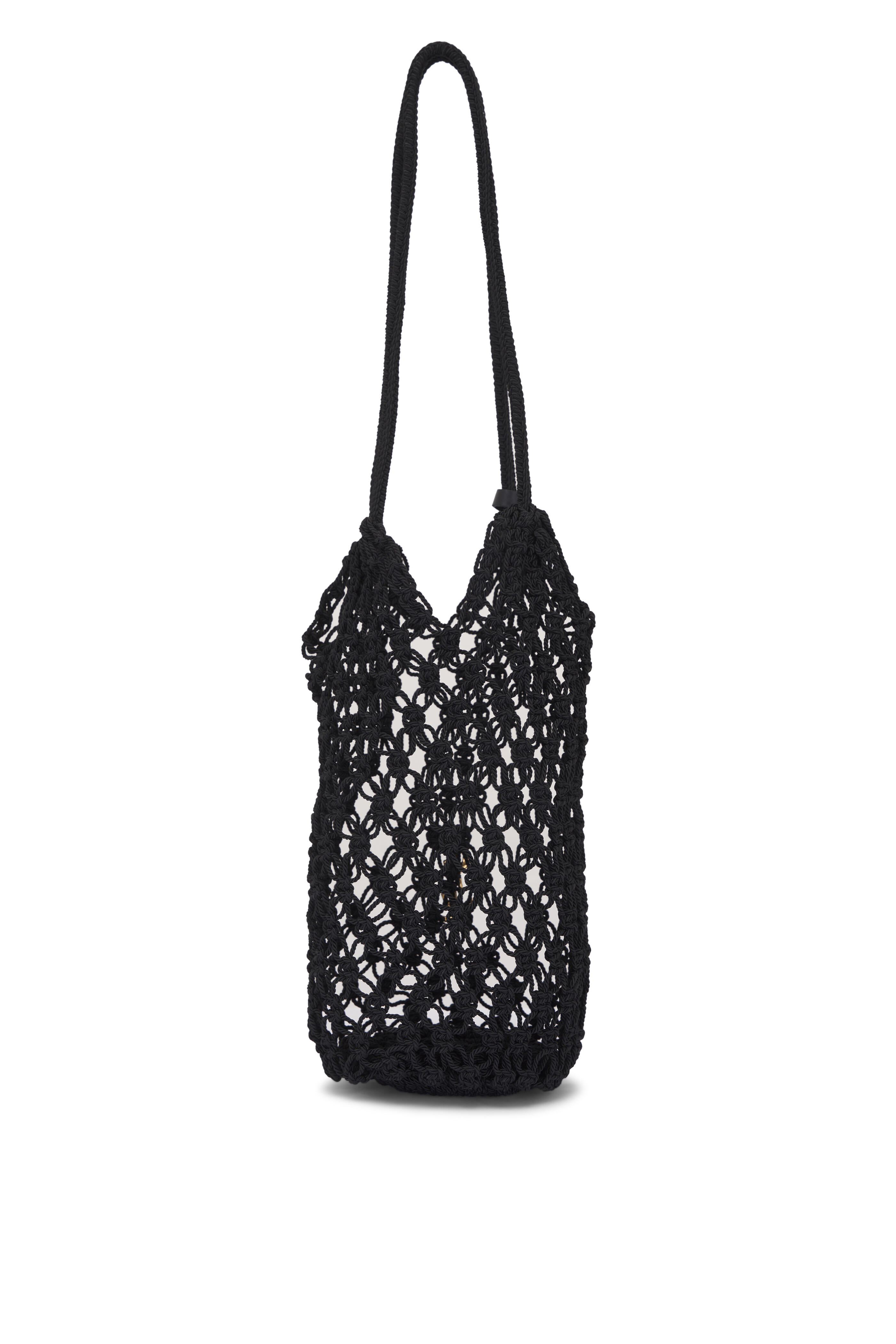 Saint Laurent - Black Woven Cord Shoulder Bag