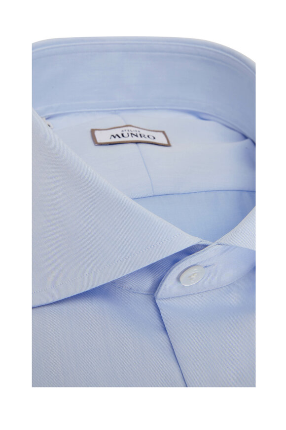 Atelier Munro - Light Blue Fine Twill Cotton Dress Shirt