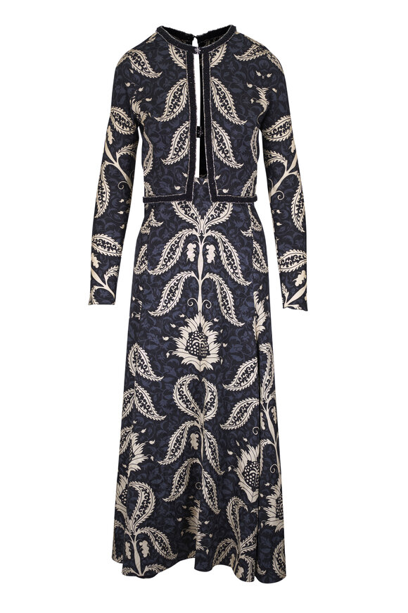 Johanna Ortiz Into The Wild Printed Jacquard Midi Dress