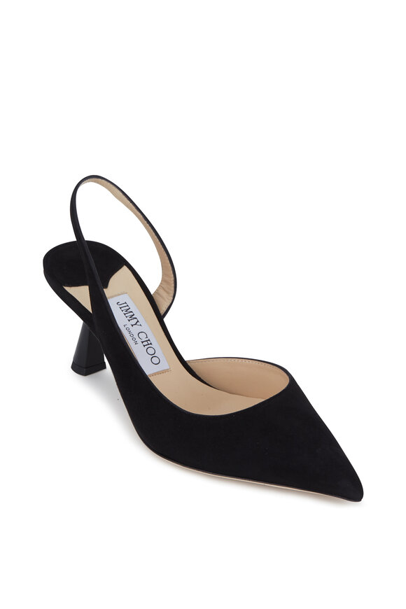 Jimmy Choo - Fetto Black Suede Slingback, 65mm