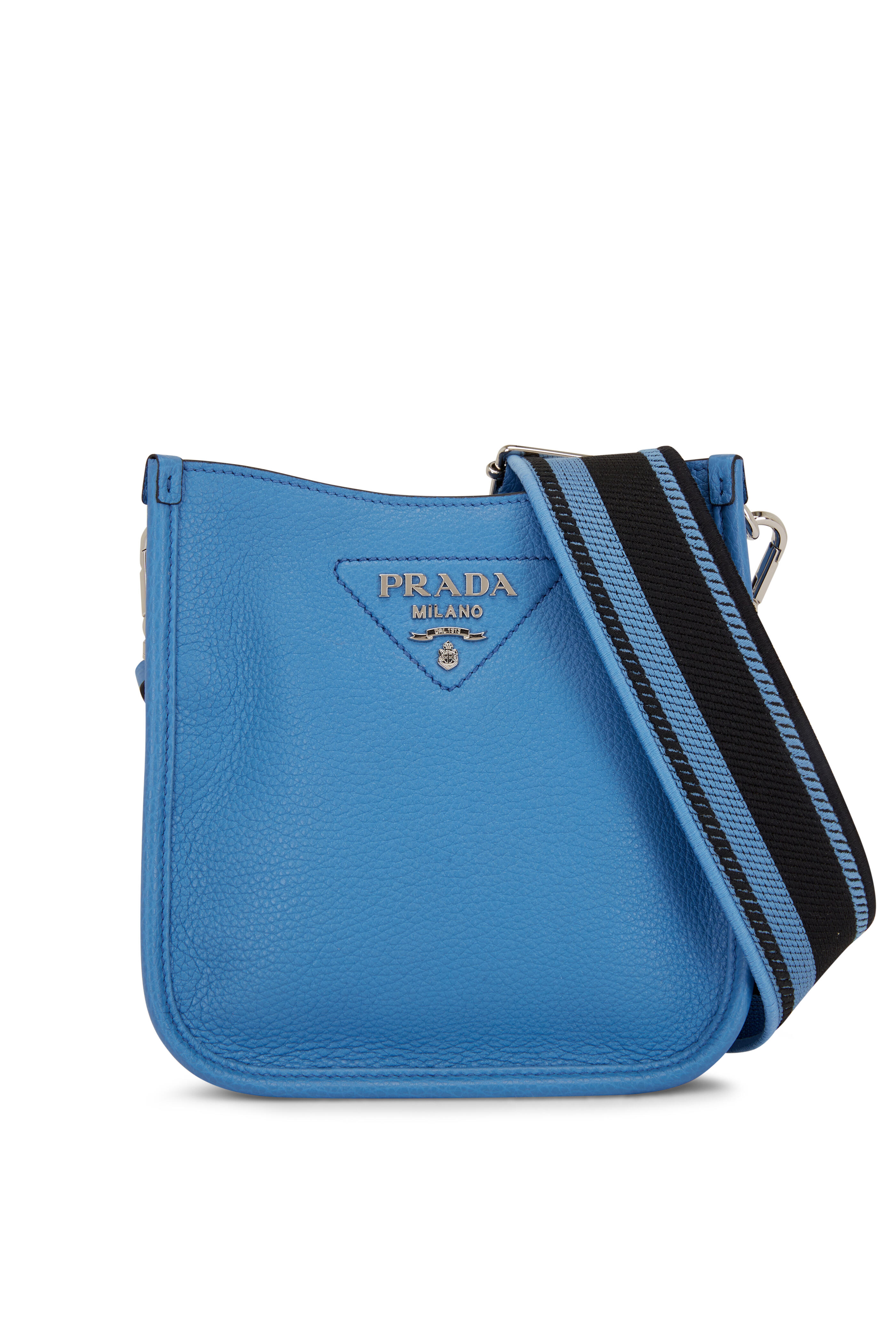 Prada - Flou Blue Leather Mini Shoulder Bag | Mitchell Stores