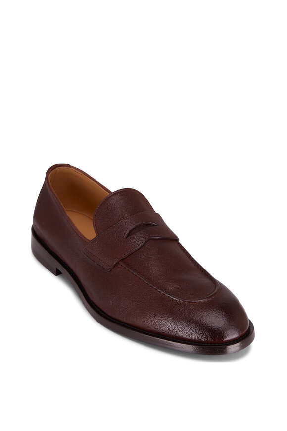 Brunello Cucinelli - Dark Brown Fine Grain Leather Penny Loafer 