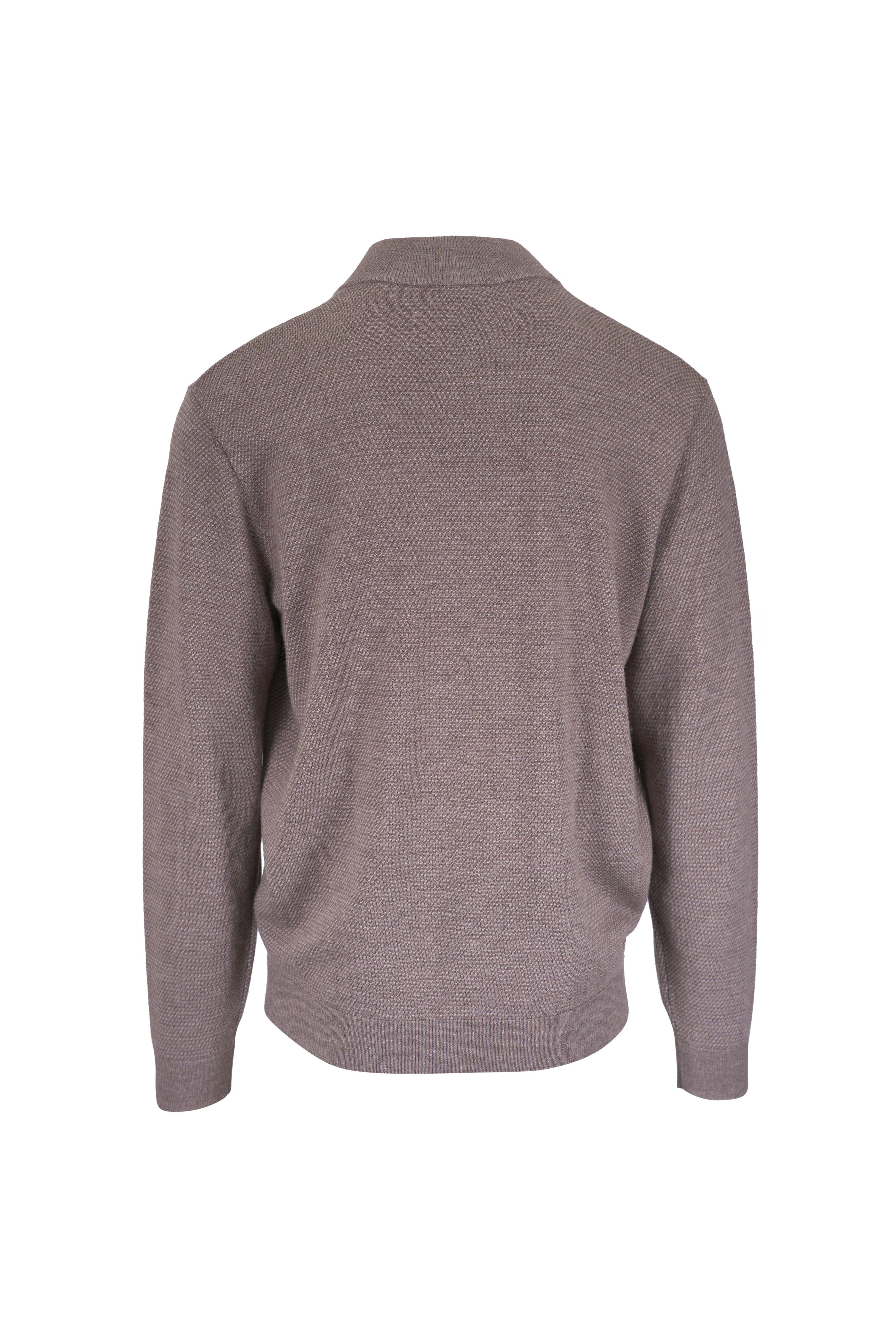 Peter Millar - Keene Camel Wool Quarter Zip Sweater