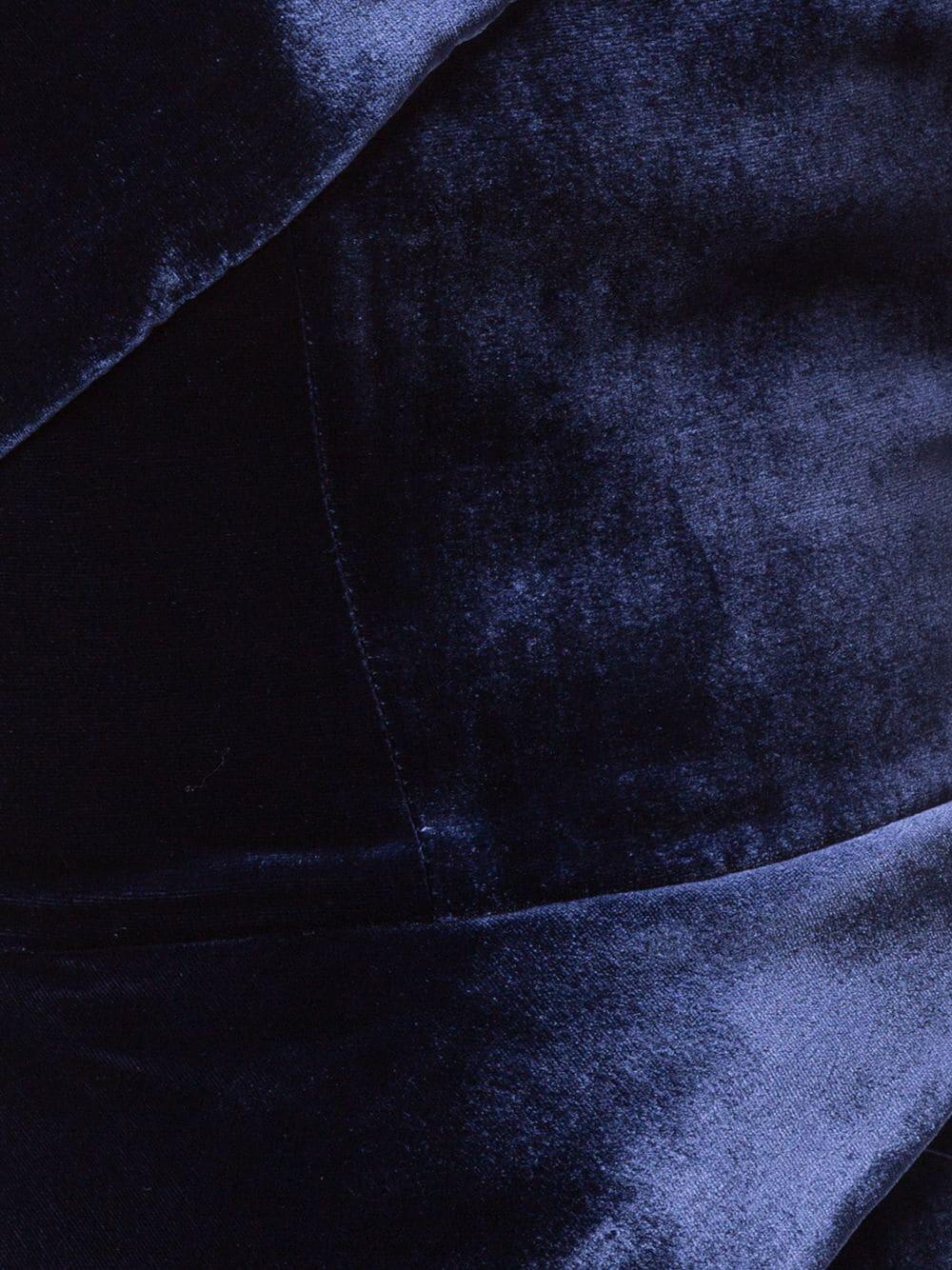 Roland Mouret - Carradine Navy Velvet Peplum Strapless Jumpsuit