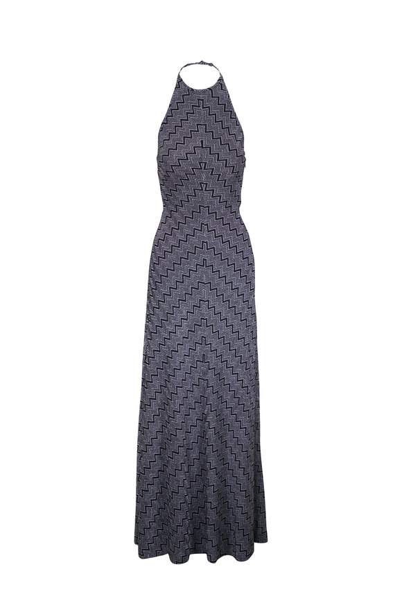 Missoni Black & Silver Halter Maxi Dress