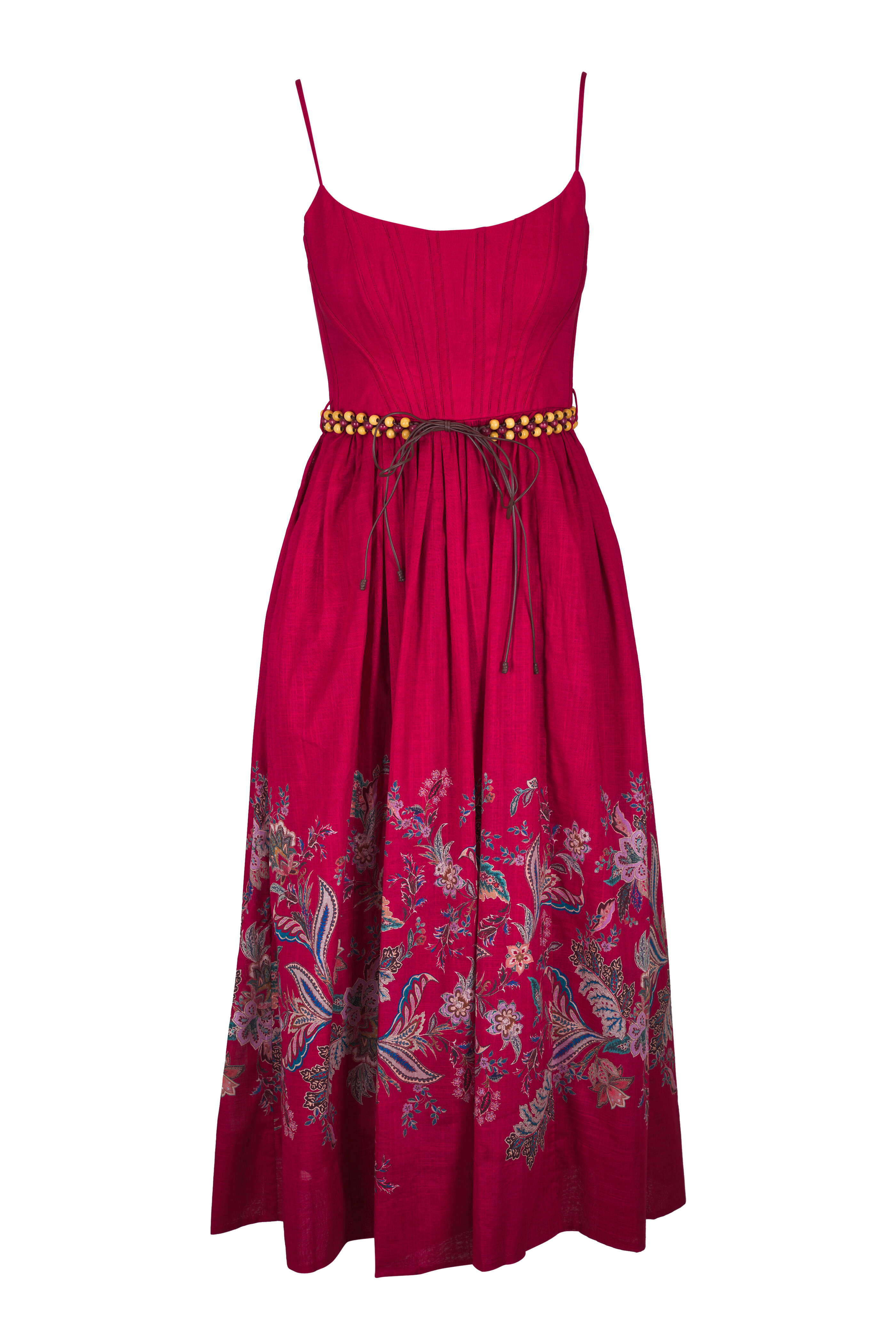 【ZIMMERMANN】ジマーマン ペイズリー柄 レッド ミディドレス Zimmermann - Rhiannon Red Multi Paisley Corset Midi Dress