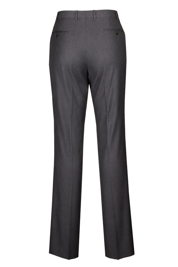 Canali Medium Gray Wool Dress Pant - view 2