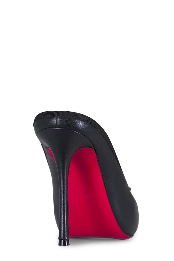 Christian Louboutin Cassia Black Leather Mule, 100mm - view 4