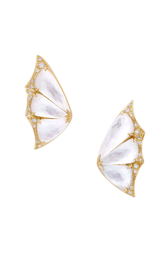 Stephen Webster 18k Yellow Gold Fly By Night Crystal Haze Studs
