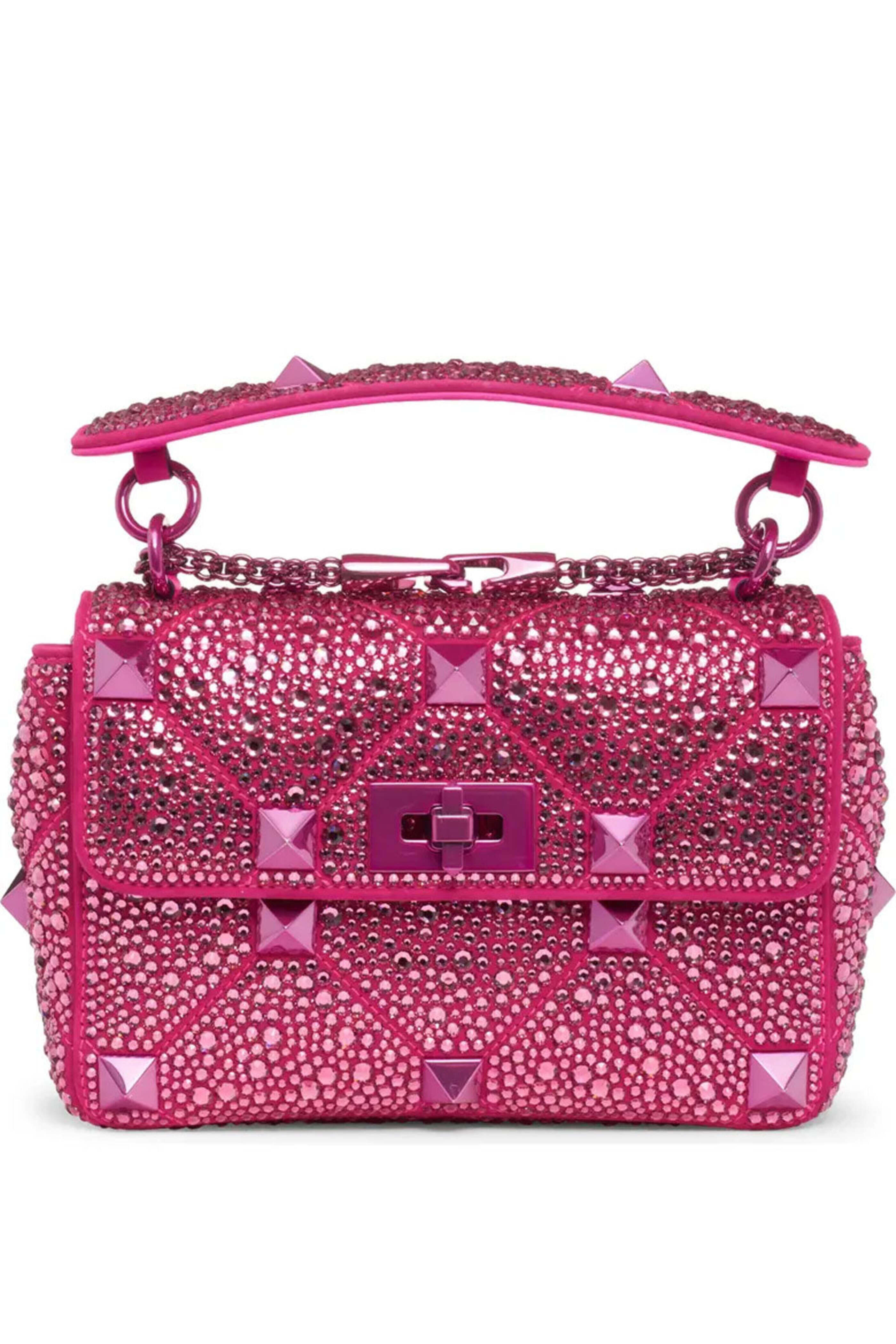Valentino Garavani - Medium Roman Stud Rhinestone Bag in