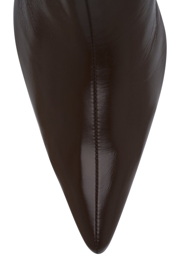 Khaite Sybil Cocoa Leather Ankle Boot, 40mm - view 4
