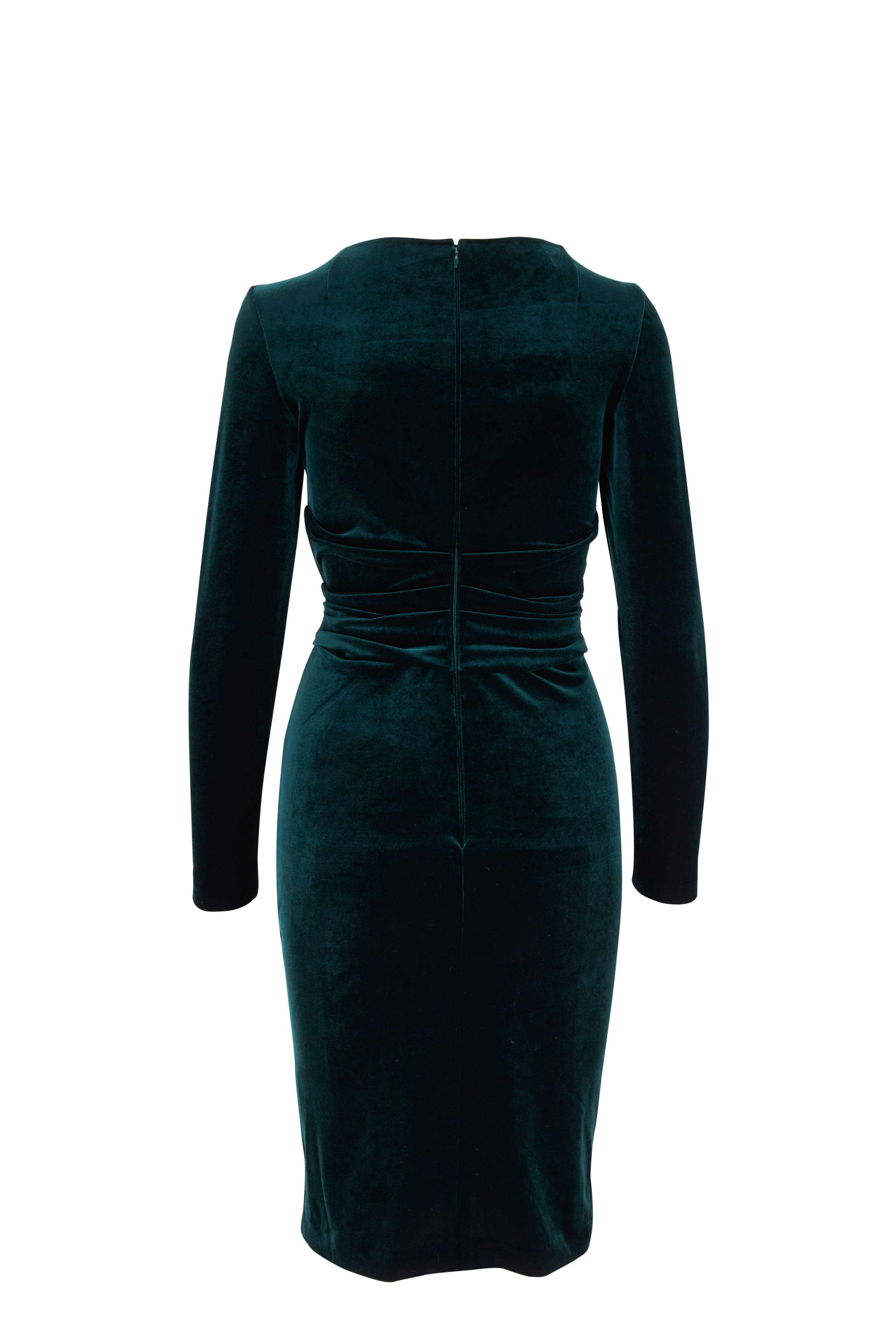 Emerald green outlet velvet cocktail dress