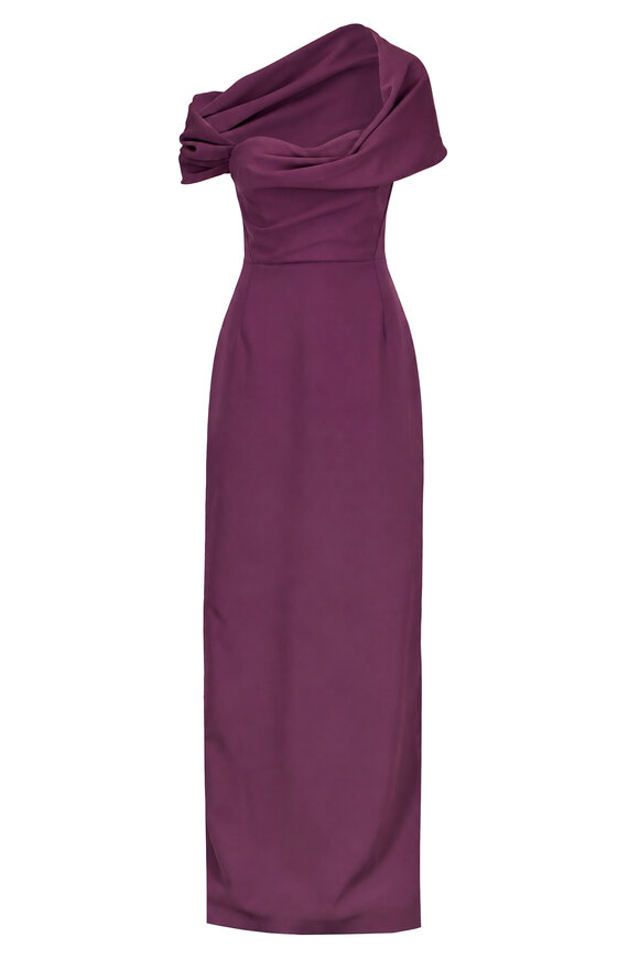 Carolina Herrera Sofia Plum Column Gown - view 1