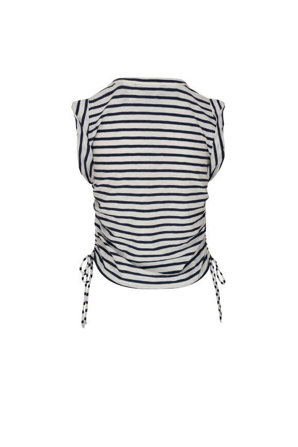 Veronica Beard - Vinci Off White Navy Stripe Muscle Tee