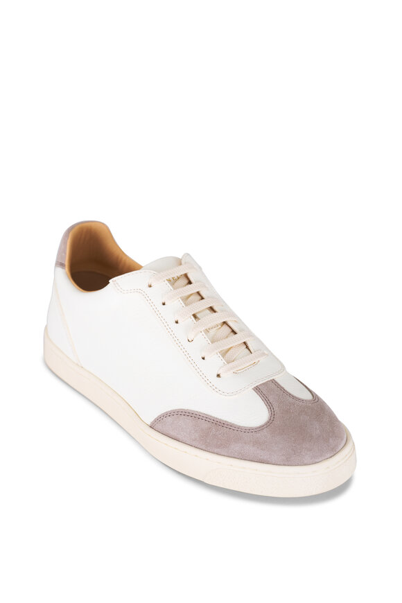 Brunello Cucinelli White Leather Low Top Sneaker