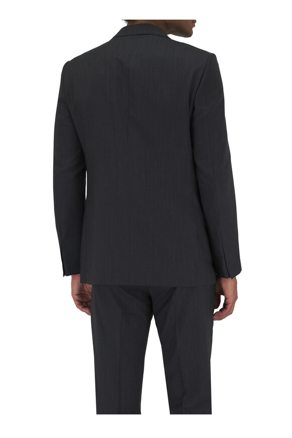 Zegna - Solid Charcoal Gray Fancy Wool Suit