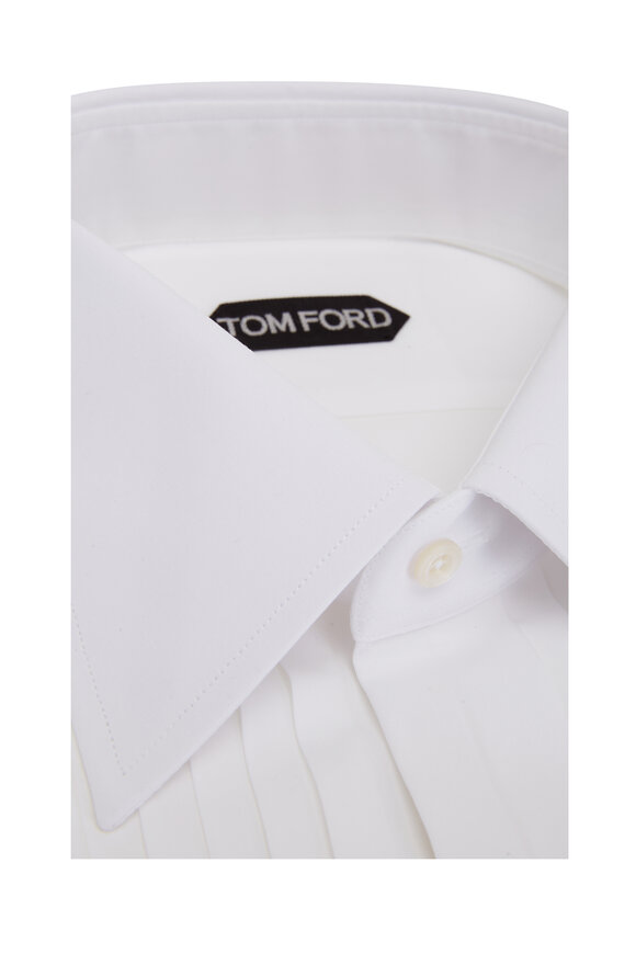 Tom Ford - White Cotton Tuxedo Shirt