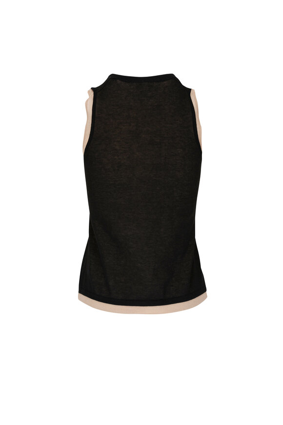 Vince - Black & Beige Double Layer Shell Tank