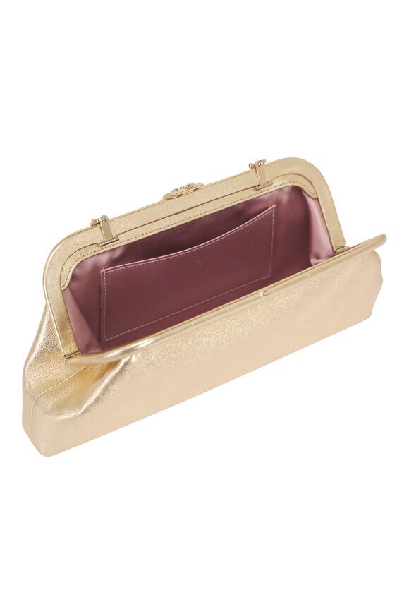 Jimmy Choo Skylar Metallic Gold Clutch - view 5