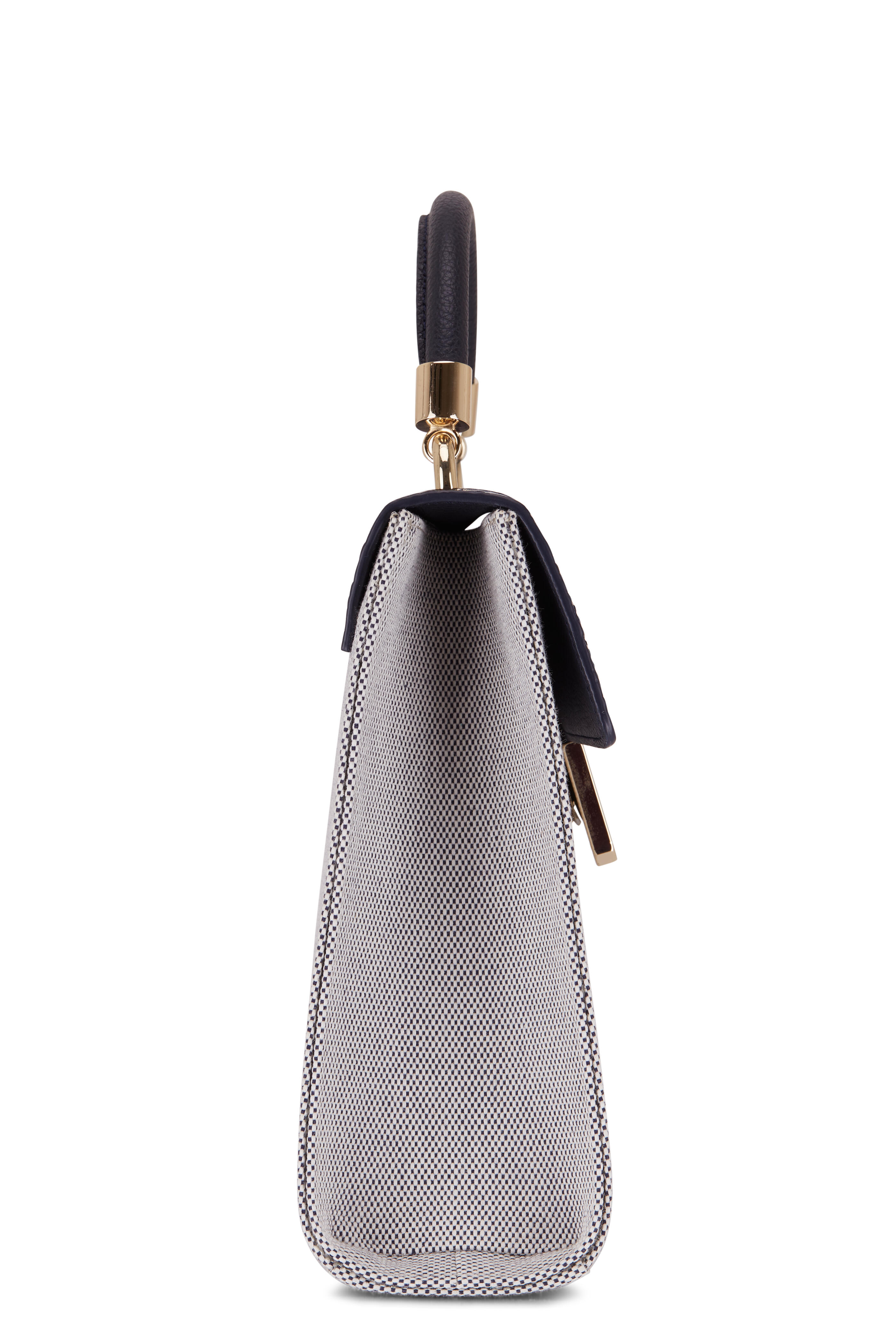 Maria Oliver - Michelle Medium Linen & Embossed Top Handle Bag