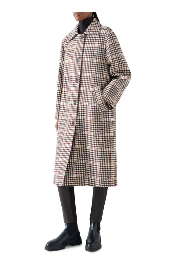Akris Punto Winter White Check Long Coat - view 4