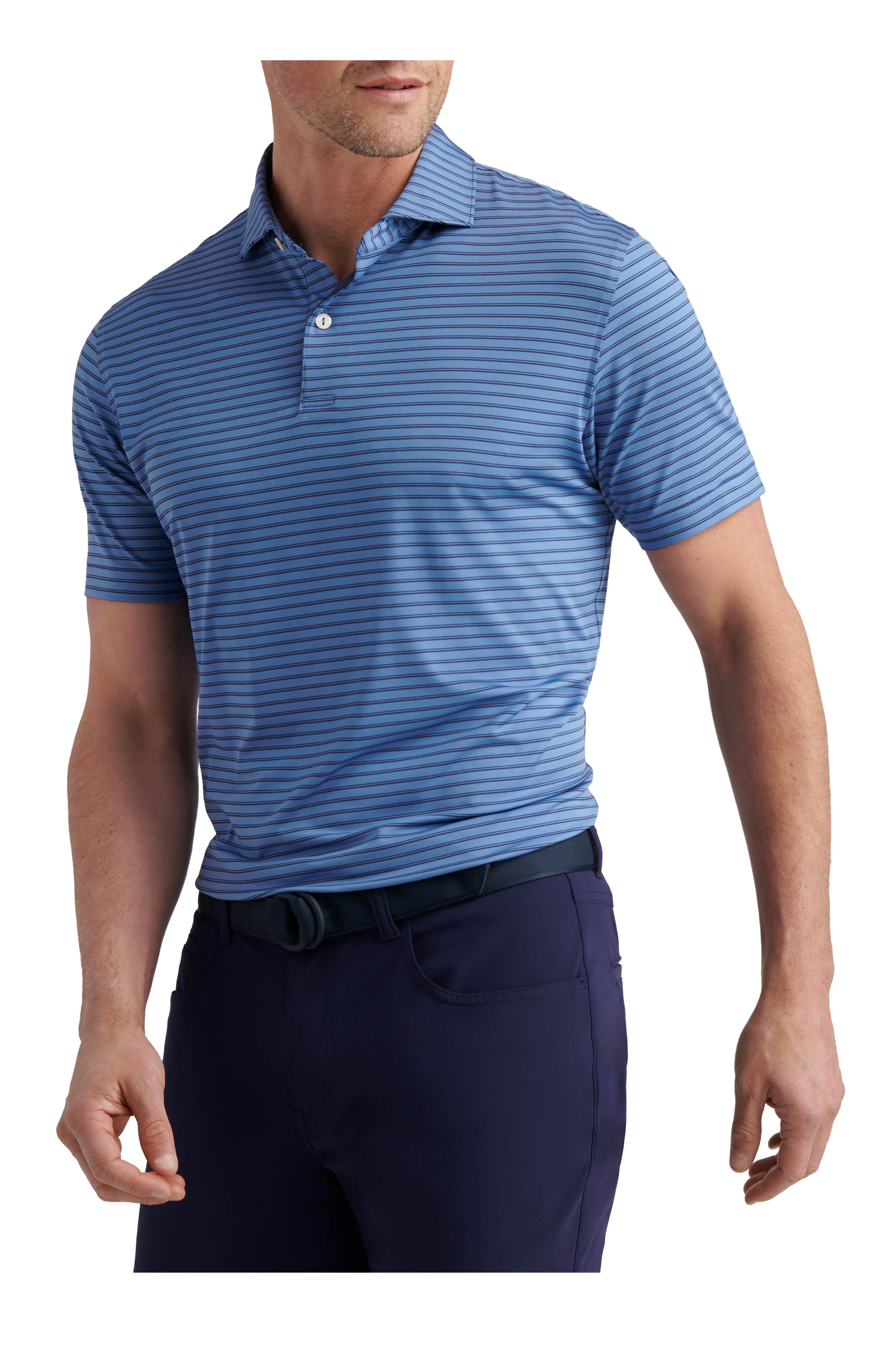 Peter Millar - Bridge Performance Lunar Blue Stripe Jersey Polo