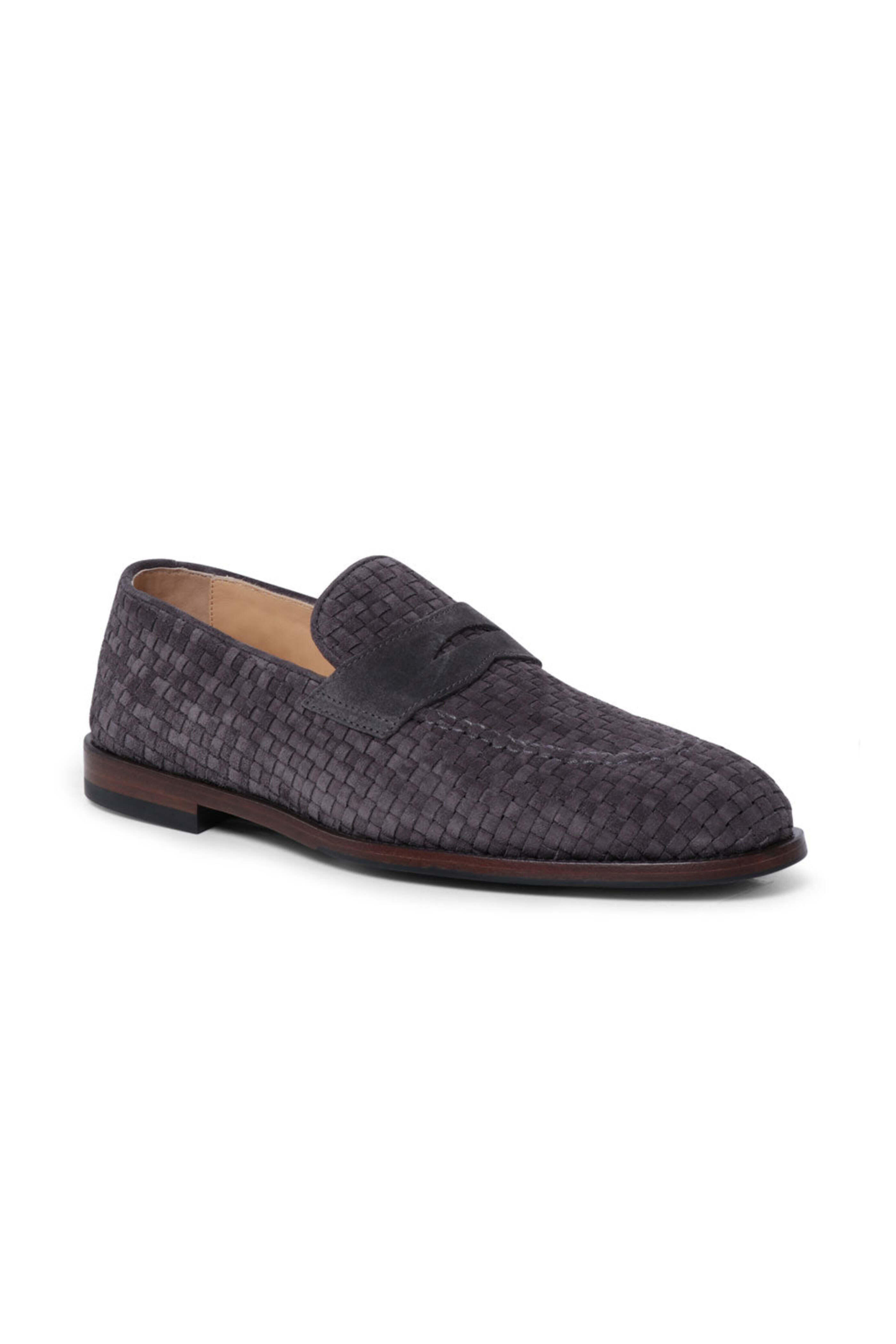 Brunello Cucinelli M0T81VD110CGV62 関税送料込 Brunello Cucinelli - Blue Woven Suede Espadrille Loafer