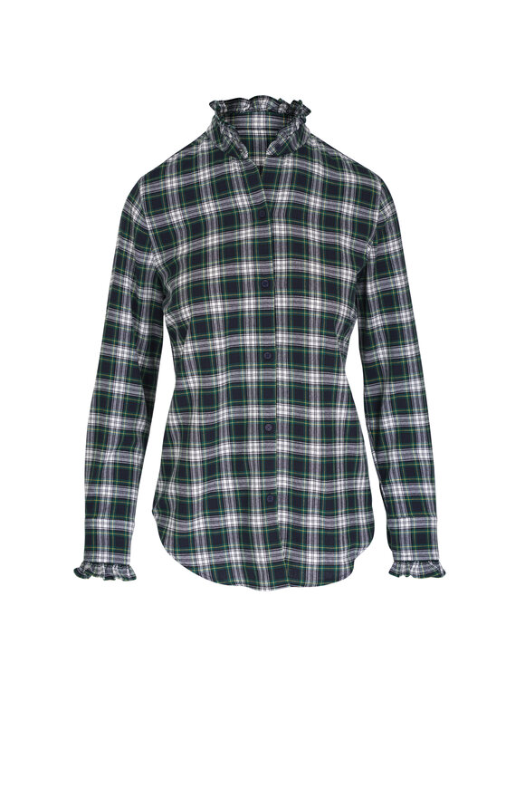 Nili Lotan - Lydia Plaid Ruffle Shirt 