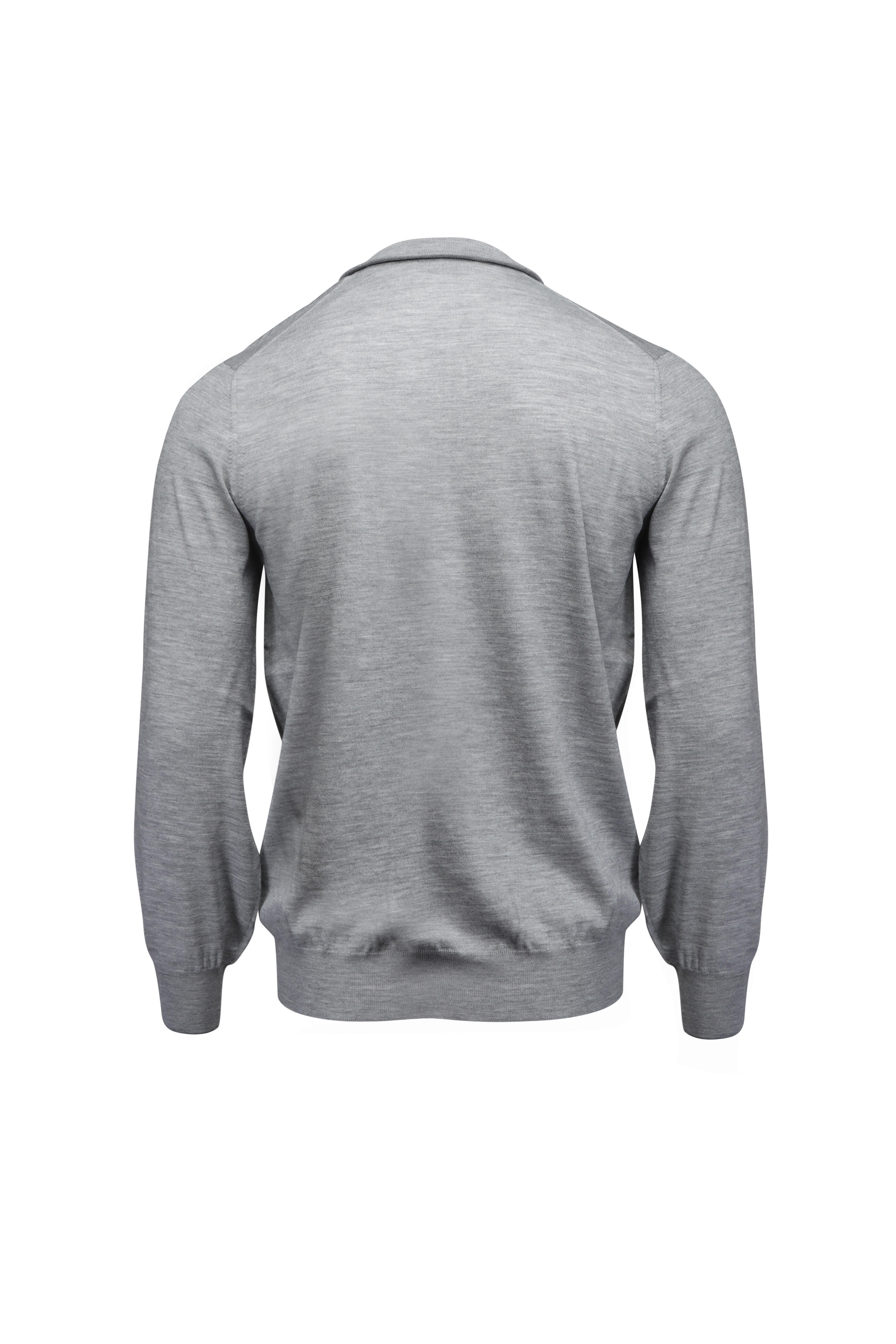 Brunello Cucinelli - Grigio Wool Quarter Zip Pullover