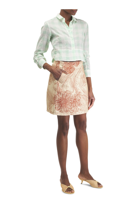 Odeeh Brick Scribbled Canvas Mini Skirt - view 2